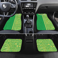 Fiji Lovoni Car Mats Fijian Tapa Salusalu Green Glitter