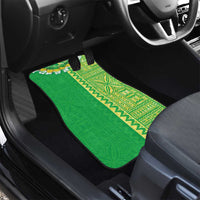 Fiji Lovoni Car Mats Fijian Tapa Salusalu Green Glitter