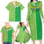 Fiji Lovoni Family Matching Long Sleeve Bodycon Dress and Hawaiian Shirt Fijian Tapa Salusalu Green Glitter