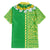 Fiji Lovoni Family Matching Short Sleeve Bodycon Dress and Hawaiian Shirt Fijian Tapa Salusalu Green Glitter