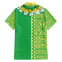 Fiji Lovoni Family Matching Tank Maxi Dress and Hawaiian Shirt Fijian Tapa Salusalu Green Glitter