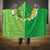 Fiji Lovoni Hooded Blanket Fijian Tapa Salusalu Green Glitter