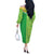 Fiji Lovoni Off The Shoulder Long Sleeve Dress Fijian Tapa Salusalu Green Glitter