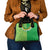 Fiji Lovoni Shoulder Handbag Fijian Tapa Salusalu Green Glitter