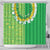 Fiji Lovoni Shower Curtain Fijian Tapa Salusalu Green Glitter