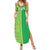 Fiji Lovoni Summer Maxi Dress Fijian Tapa Salusalu Green Glitter