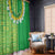 Fiji Lovoni Window Curtain Fijian Tapa Salusalu Green Glitter