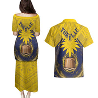 Tokelau Tokehega Day Couples Matching Puletasi and Hawaiian Shirt National Badge Special Style - Polynesian Pride