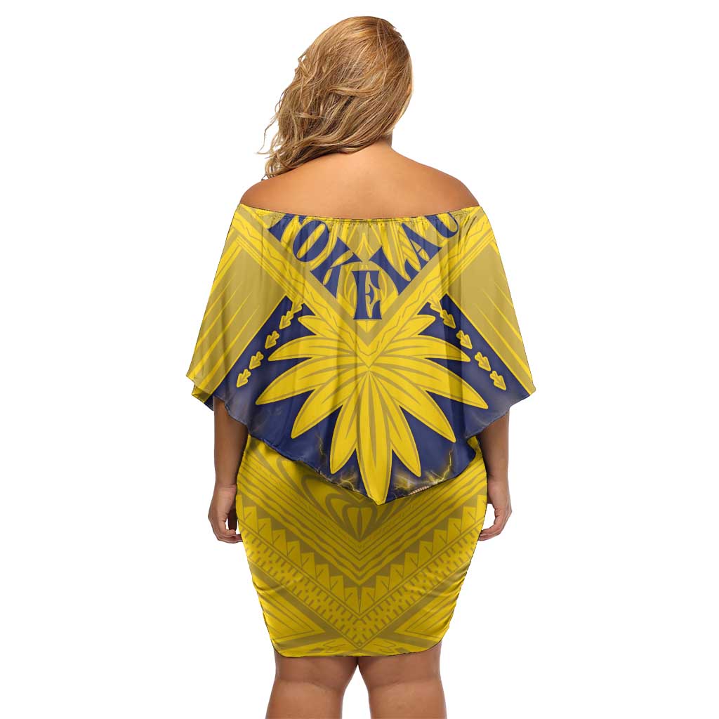 Tokelau Tokehega Day Family Matching Off Shoulder Short Dress and Hawaiian Shirt National Badge Special Style - Polynesian Pride