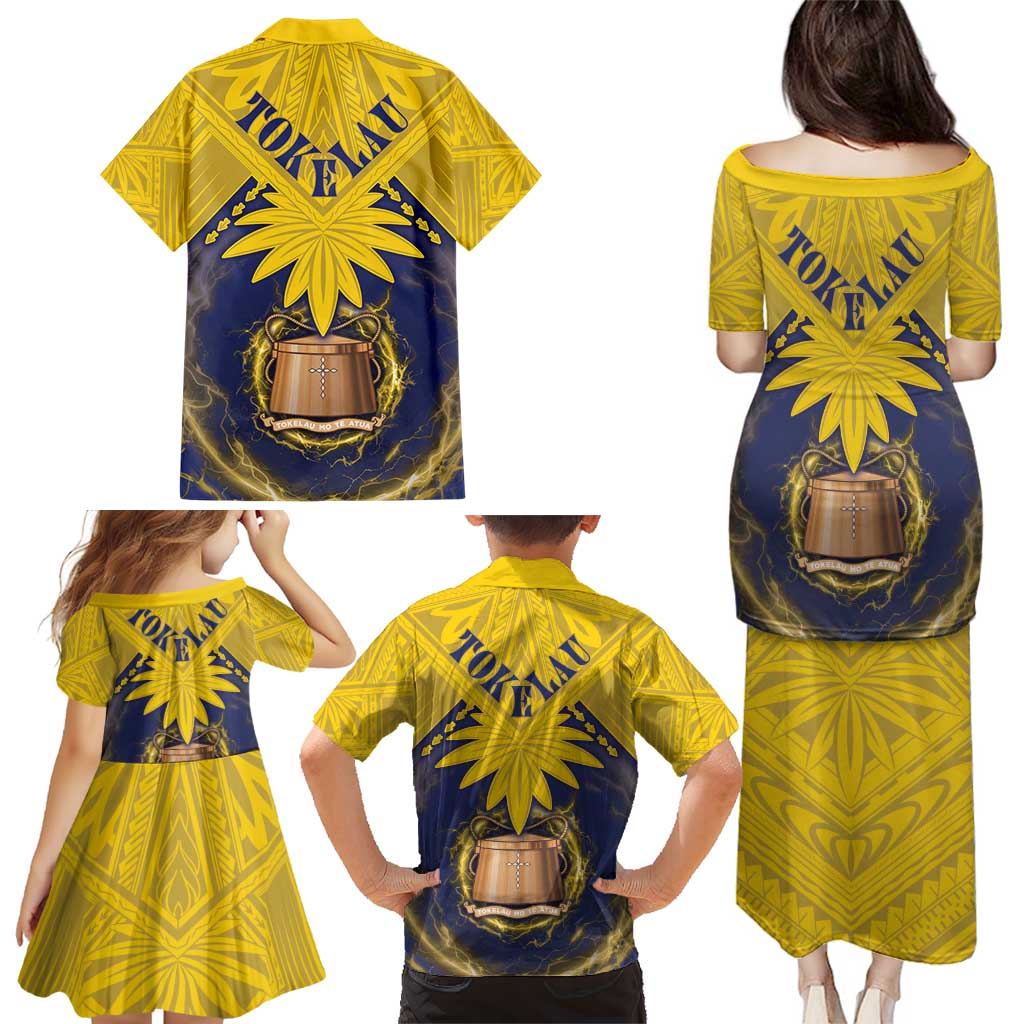 Tokelau Tokehega Day Family Matching Puletasi and Hawaiian Shirt National Badge Special Style - Polynesian Pride