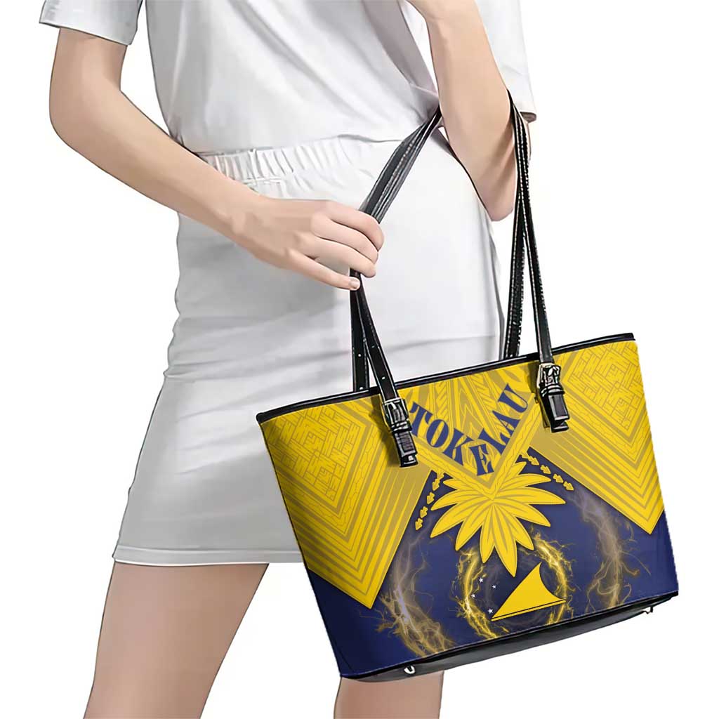 Tokelau Tokehega Day Leather Tote Bag National Badge Special Style - Polynesian Pride
