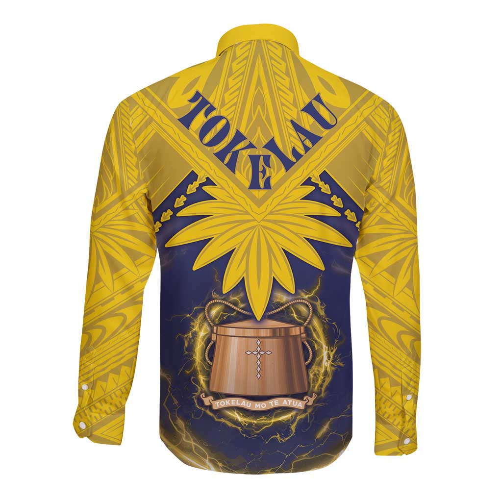 Tokelau Tokehega Day Long Sleeve Button Shirt National Badge Special Style - Polynesian Pride