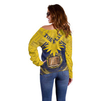 Tokelau Tokehega Day Off Shoulder Sweater National Badge Special Style - Polynesian Pride