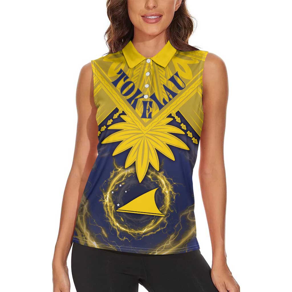 Tokelau Tokehega Day Women Sleeveless Polo Shirt National Badge Special Style - Polynesian Pride