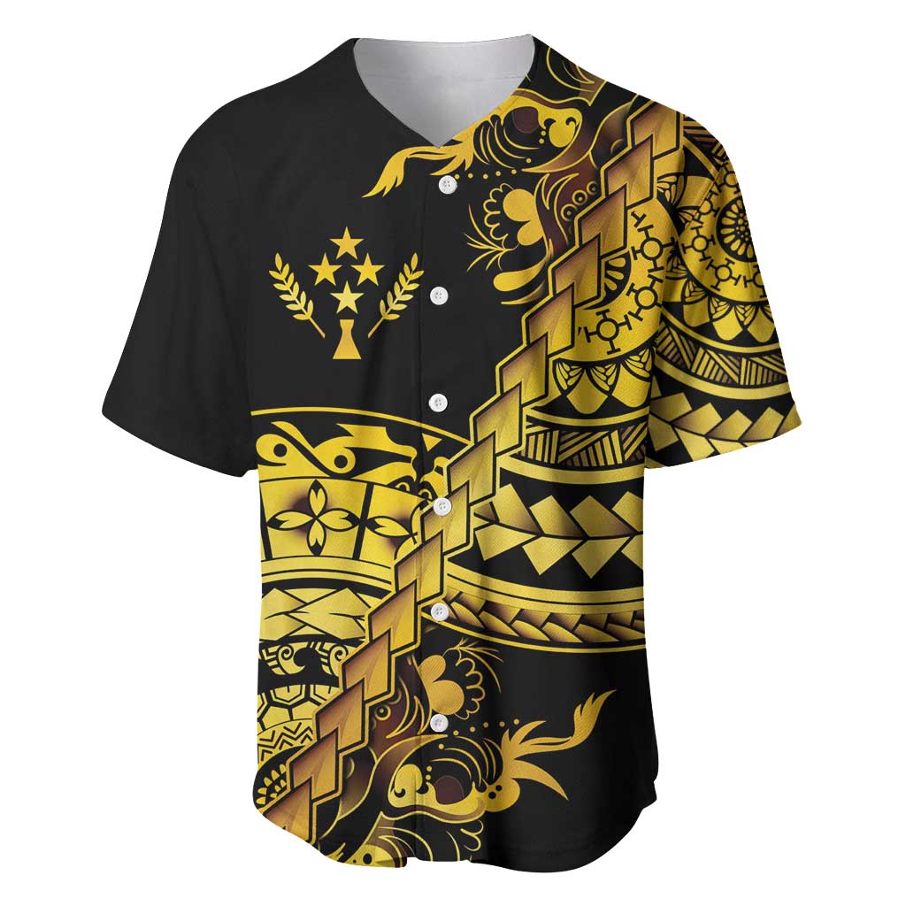 Kosrae Liberation Day Baseball Jersey Polynesian Floral Tattoo - Polynesian Pride