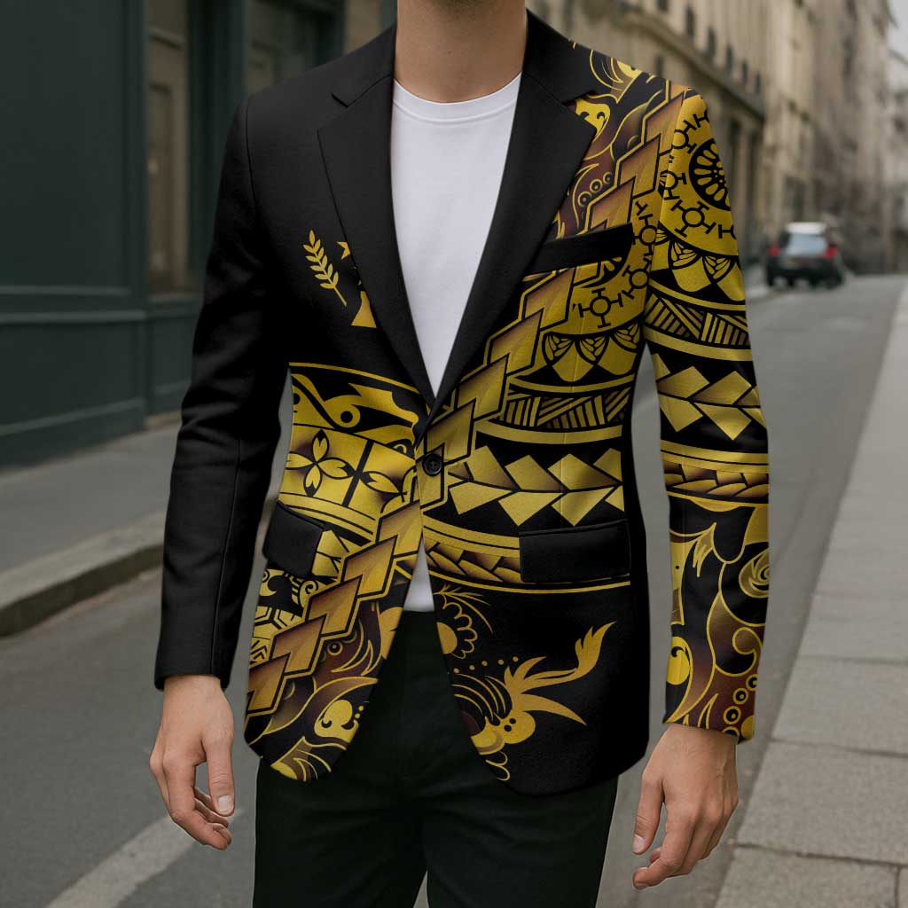 Kosrae Liberation Day Blazer Polynesian Floral Tattoo - Polynesian Pride