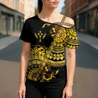 Kosrae Liberation Day Cross Shoulder Shirt Polynesian Floral Tattoo - Polynesian Pride