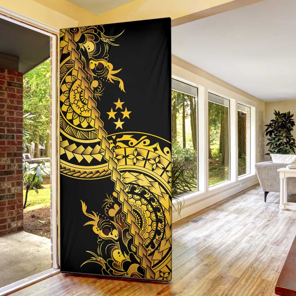 Kosrae Liberation Day Door Cover Polynesian Floral Tattoo - Polynesian Pride