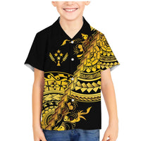 Kosrae Liberation Day Family Matching Mermaid Dress and Hawaiian Shirt Polynesian Floral Tattoo - Polynesian Pride