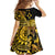 Kosrae Liberation Day Family Matching Off The Shoulder Long Sleeve Dress and Hawaiian Shirt Polynesian Floral Tattoo - Polynesian Pride