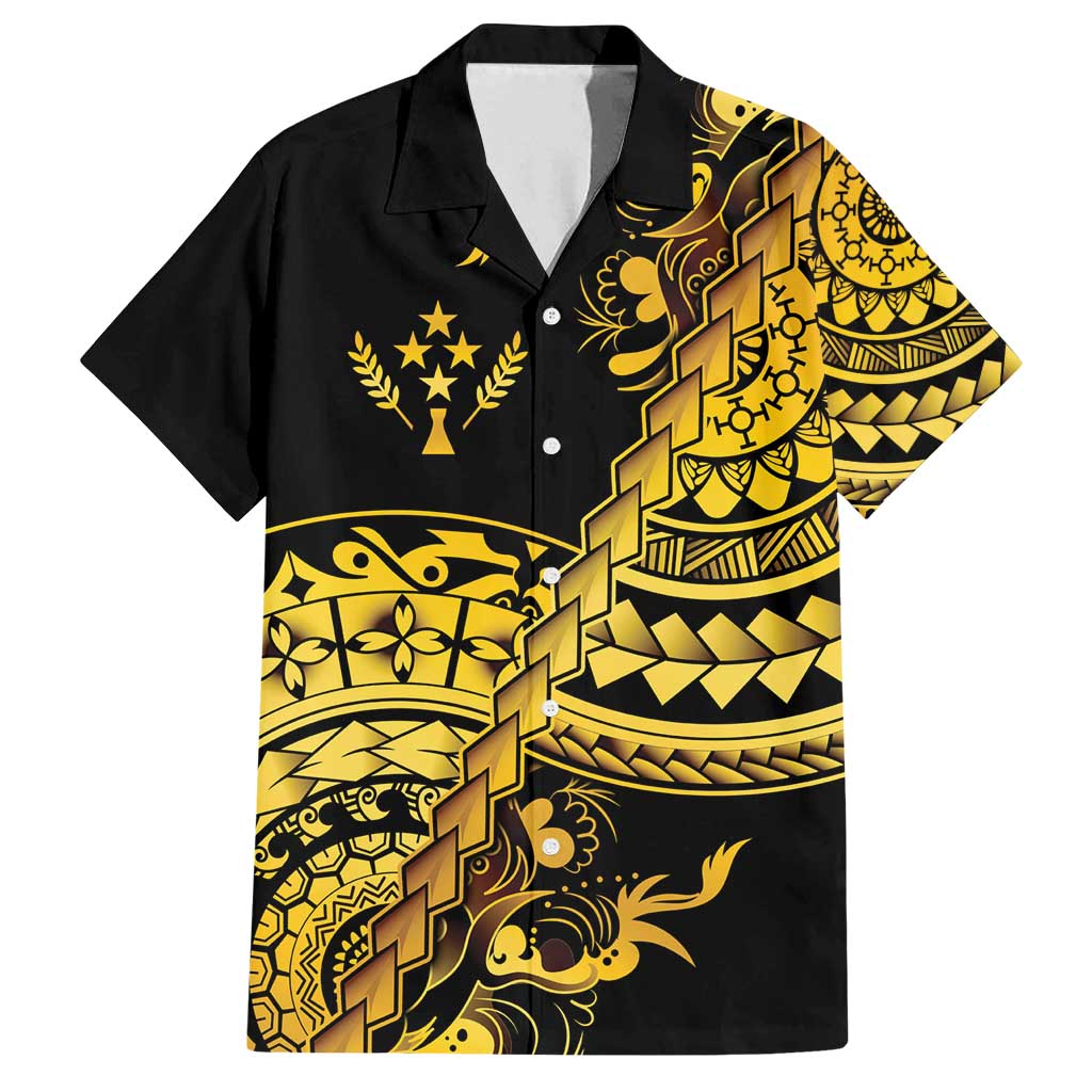 Kosrae Liberation Day Family Matching Off Shoulder Maxi Dress and Hawaiian Shirt Polynesian Floral Tattoo - Polynesian Pride