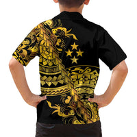 Kosrae Liberation Day Family Matching Puletasi and Hawaiian Shirt Polynesian Floral Tattoo - Polynesian Pride