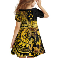 Kosrae Liberation Day Family Matching Short Sleeve Bodycon Dress and Hawaiian Shirt Polynesian Floral Tattoo - Polynesian Pride