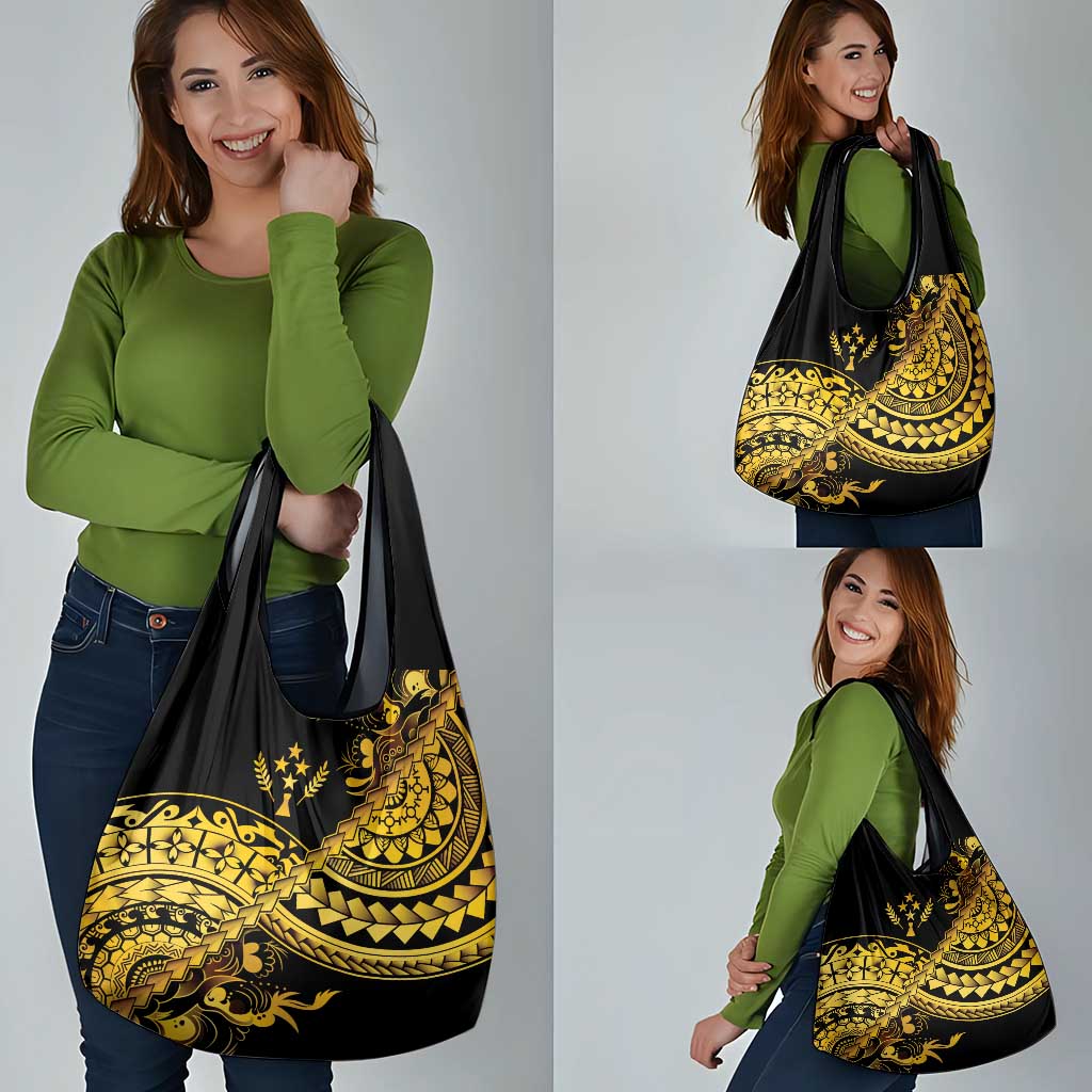 Kosrae Liberation Day Grocery Bag Polynesian Floral Tattoo - Polynesian Pride