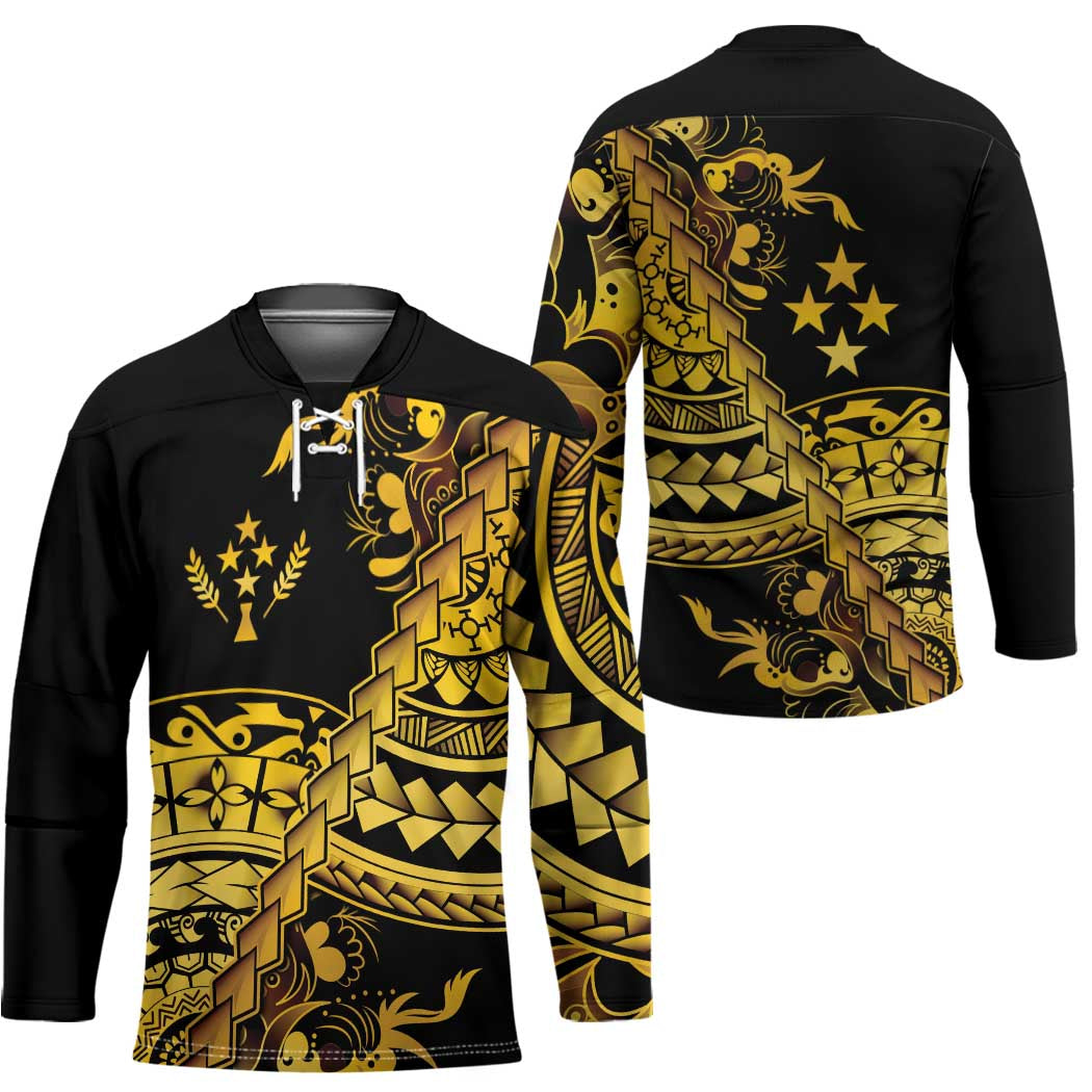 Kosrae Liberation Day Hockey Jersey Polynesian Floral Tattoo - Polynesian Pride