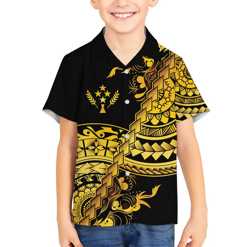 Kosrae Liberation Day Kid Hawaiian Shirt Polynesian Floral Tattoo - Polynesian Pride