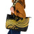 Kosrae Liberation Day Leather Tote Bag Polynesian Floral Tattoo - Polynesian Pride