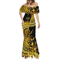 Kosrae Liberation Day Mermaid Dress Polynesian Floral Tattoo - Polynesian Pride