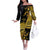 Kosrae Liberation Day Off The Shoulder Long Sleeve Dress Polynesian Floral Tattoo - Polynesian Pride