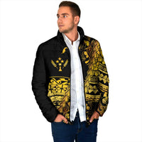 Kosrae Liberation Day Padded Jacket Polynesian Floral Tattoo - Polynesian Pride