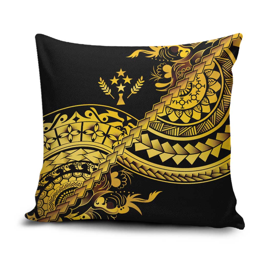 Kosrae Liberation Day Pillow Cover Polynesian Floral Tattoo - Polynesian Pride