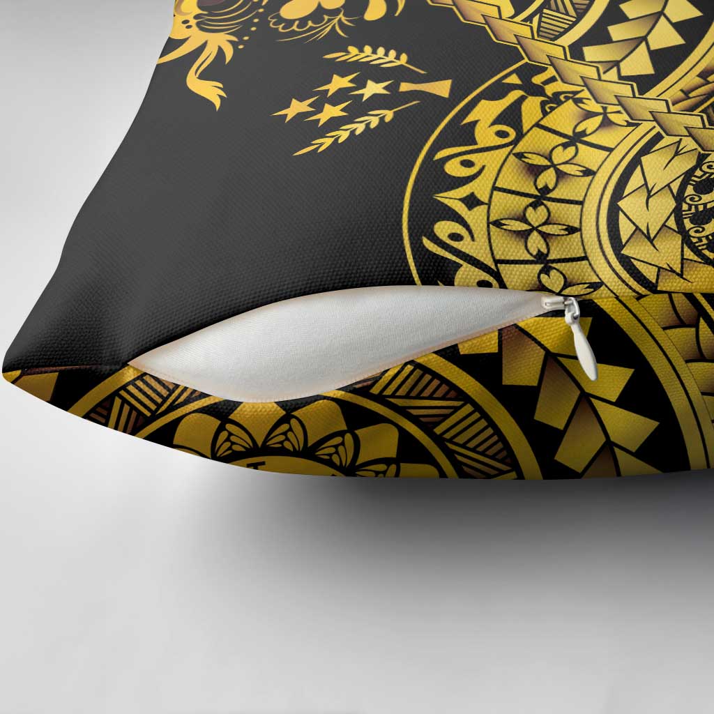 Kosrae Liberation Day Pillow Cover Polynesian Floral Tattoo - Polynesian Pride