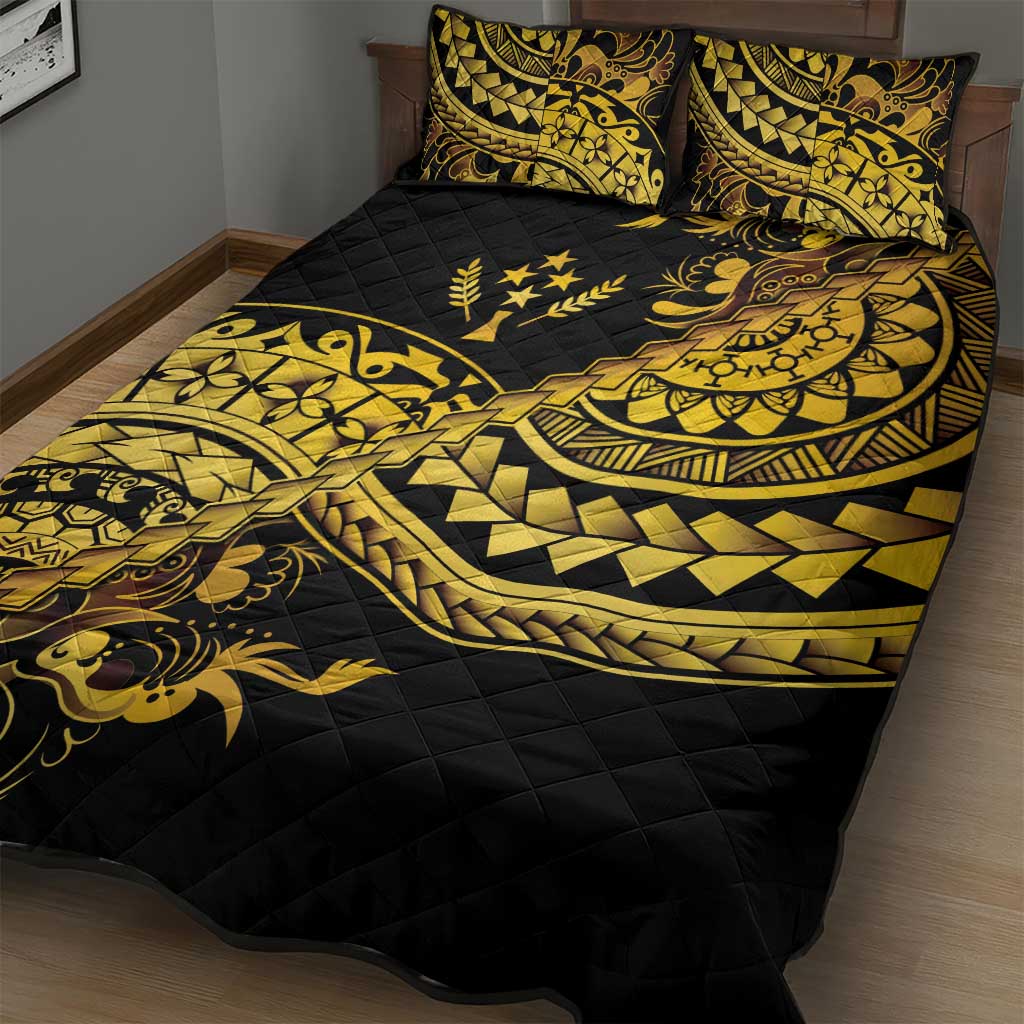 Kosrae Liberation Day Quilt Bed Set Polynesian Floral Tattoo - Polynesian Pride