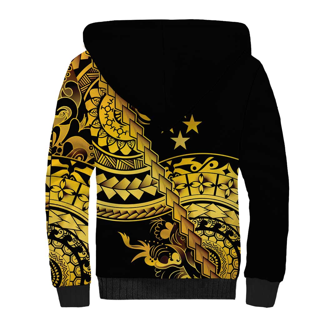 Kosrae Liberation Day Sherpa Hoodie Polynesian Floral Tattoo - Polynesian Pride