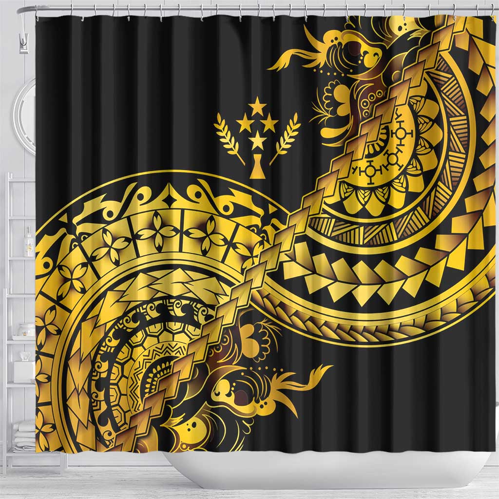 Kosrae Liberation Day Shower Curtain Polynesian Floral Tattoo - Polynesian Pride