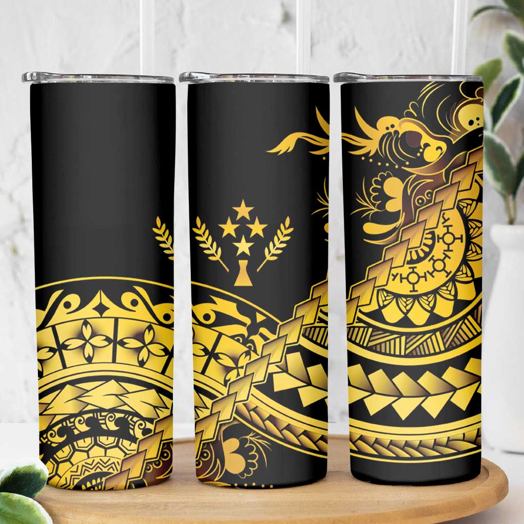 Kosrae Liberation Day Skinny Tumbler Polynesian Floral Tattoo - Polynesian Pride