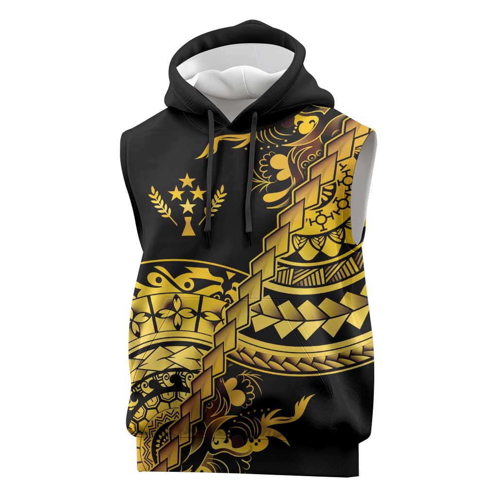 Kosrae Liberation Day Sleeveless Hoodie Polynesian Floral Tattoo - Polynesian Pride