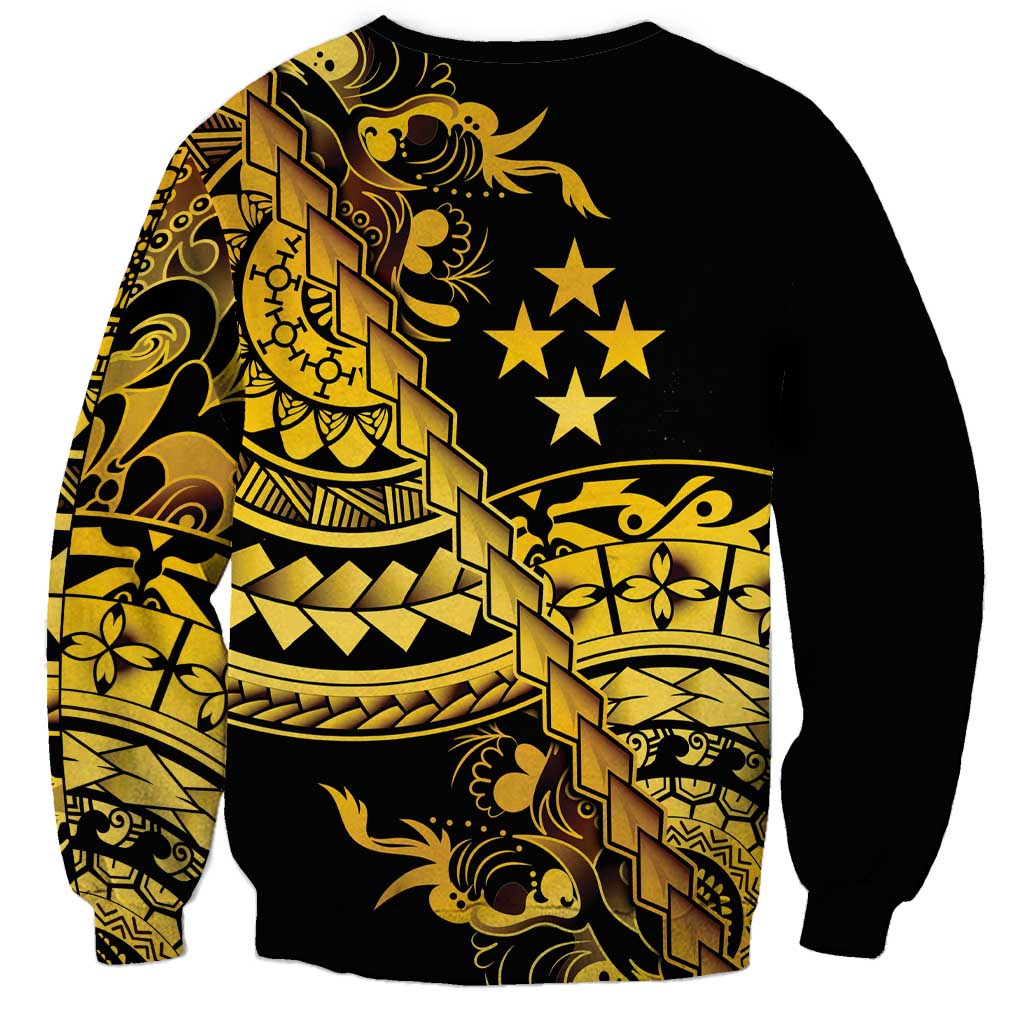 Kosrae Liberation Day Sweatshirt Polynesian Floral Tattoo - Polynesian Pride