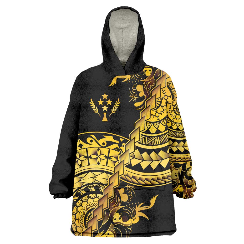 Kosrae Liberation Day Wearable Blanket Hoodie Polynesian Floral Tattoo - Polynesian Pride