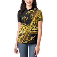 Kosrae Liberation Day Women Polo Shirt Polynesian Floral Tattoo - Polynesian Pride