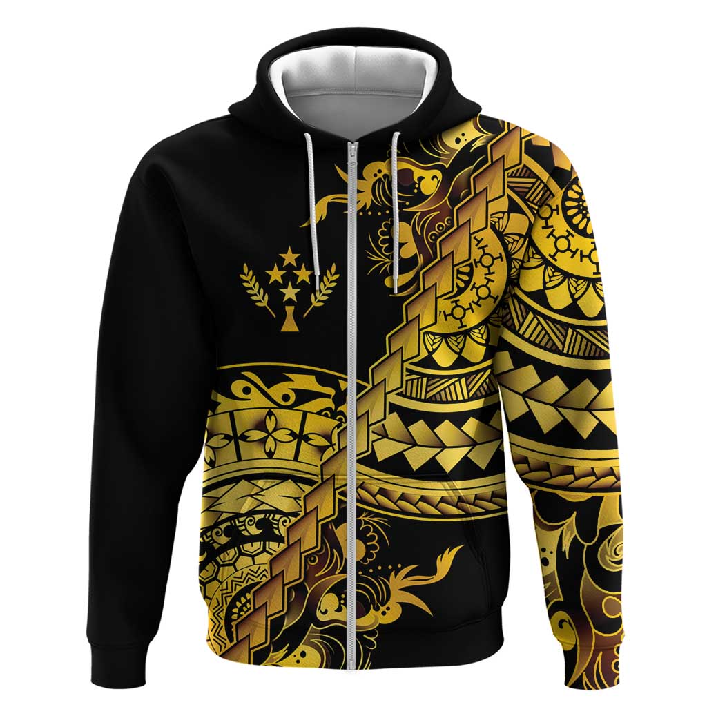 Kosrae Liberation Day Zip Hoodie Polynesian Floral Tattoo - Polynesian Pride