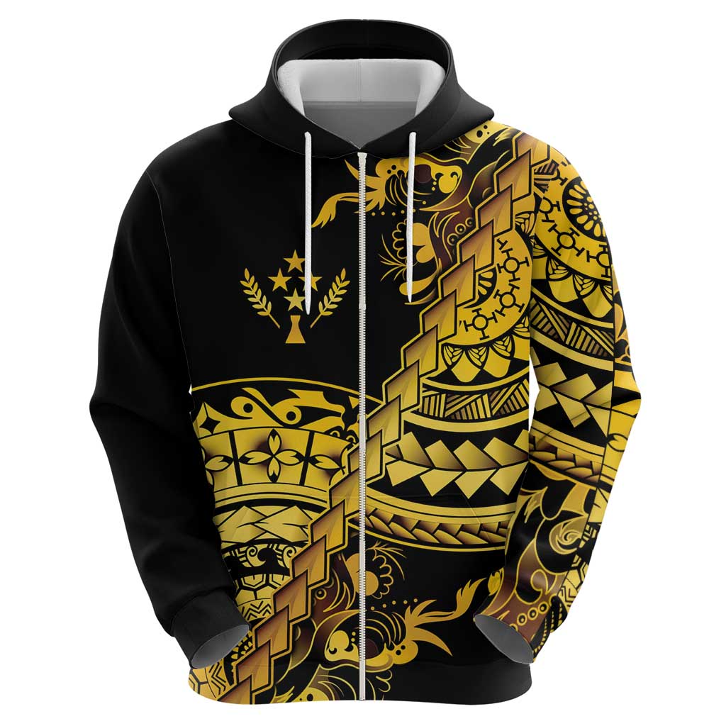 Kosrae Liberation Day Zip Hoodie Polynesian Floral Tattoo - Polynesian Pride