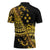 Kosrae Liberation Day Zipper Polo Shirt Polynesian Floral Tattoo - Polynesian Pride