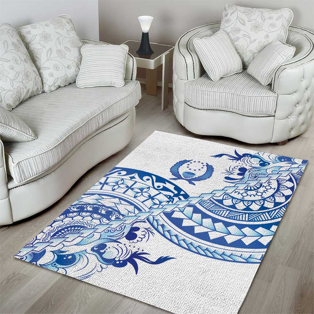 Pohnpei Liberation Day Area Rug Polynesian Floral Tattoo - Polynesian Pride