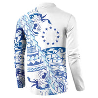 Pohnpei Liberation Day Button Sweatshirt Polynesian Floral Tattoo - Polynesian Pride