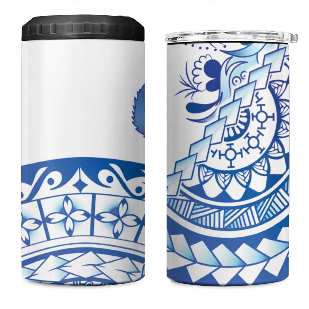 Pohnpei Liberation Day 4 in 1 Can Cooler Tumbler Polynesian Floral Tattoo - Polynesian Pride
